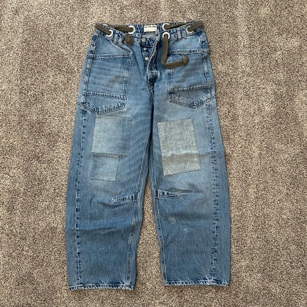 We The Free - Free People Moxie Pull-On Barrel Jeans - Size 30